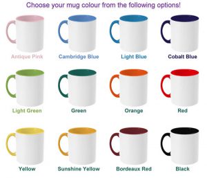 Range of mug colours available