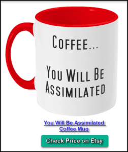 Borg-inspired “Resistance is futile” Star Trek mug – geeky gift for sci-fi fans and caffeine lovers